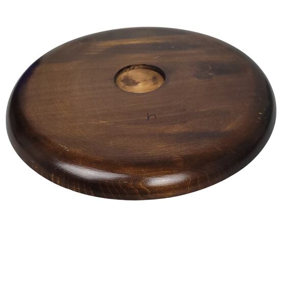 Vintage Polish Folklore Hand-Carved 11.75" Wooden Plate w/ Brass Wire Inlay Rare - Picture 9 of 9